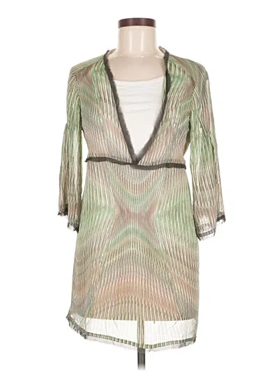 Pre-owned Cabi Long Sleeve Blouse In Green