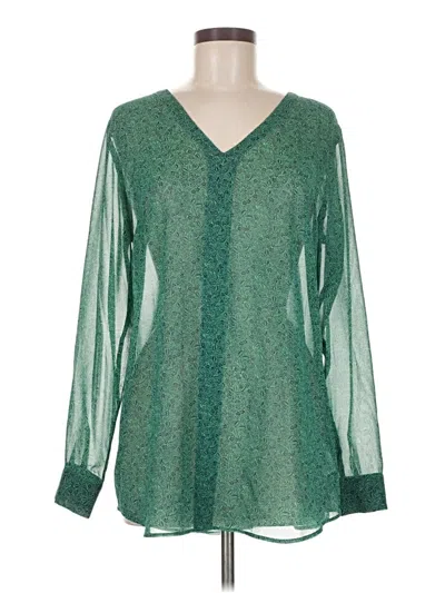 Pre-owned Cabi Long Sleeve Blouse In Green