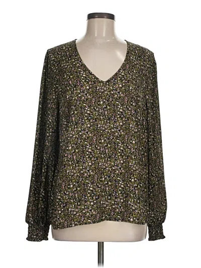 Pre-owned Cabi Long Sleeve Blouse In Green