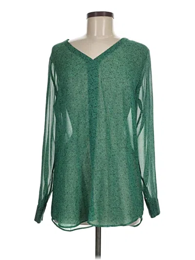 Pre-owned Cabi Long Sleeve Blouse In Green