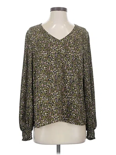 Pre-owned Cabi Long Sleeve Blouse In Green