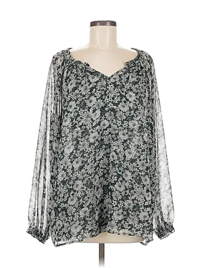 Pre-owned Cabi Long Sleeve Blouse In Green