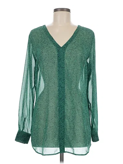 Pre-owned Cabi Long Sleeve Blouse In Green