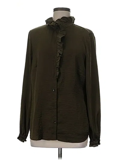Pre-owned Cabi Long Sleeve Blouse In Green