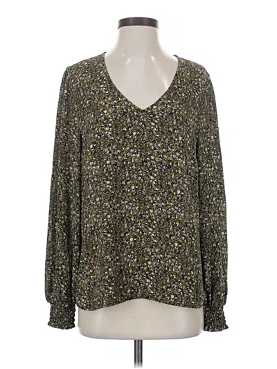 Pre-owned Cabi Long Sleeve Blouse In Green