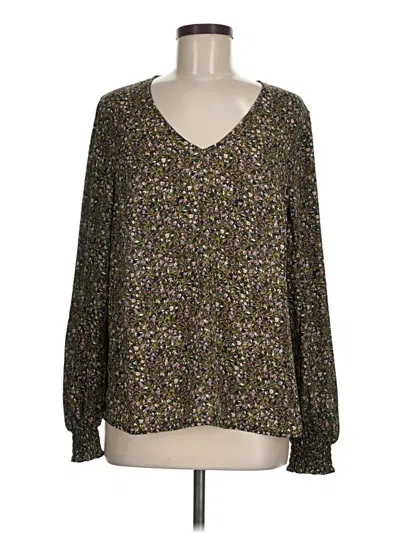 Pre-owned Cabi Long Sleeve Blouse In Green