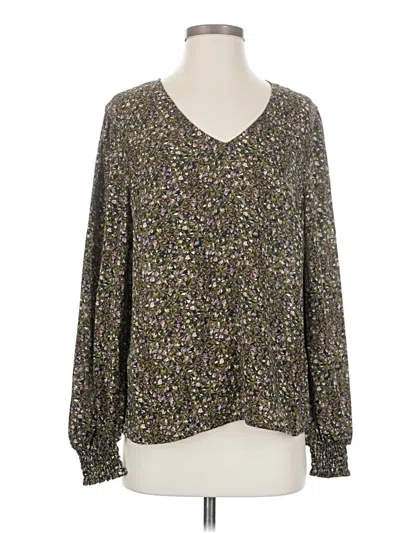 Pre-owned Cabi Long Sleeve Blouse In Green