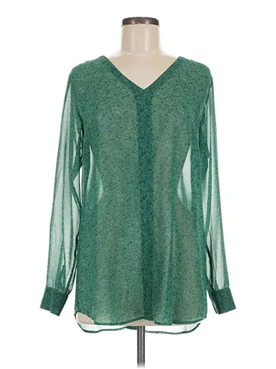 Pre-owned Cabi Long Sleeve Blouse In Green