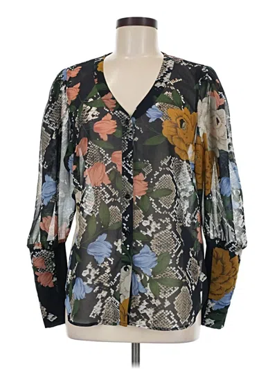 Pre-owned Cabi Long Sleeve Blouse In Green