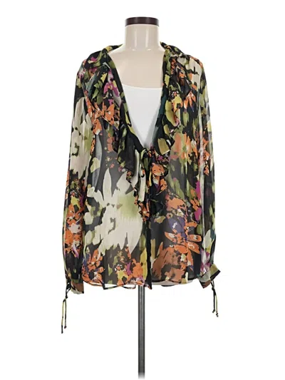 Pre-owned Cabi Long Sleeve Blouse In Green