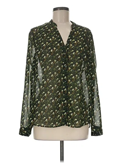 Pre-owned Cabi Long Sleeve Blouse In Green