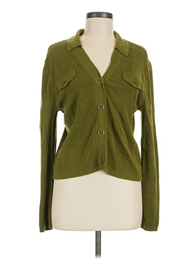 Pre-owned Cabi Long Sleeve Blouse In Green