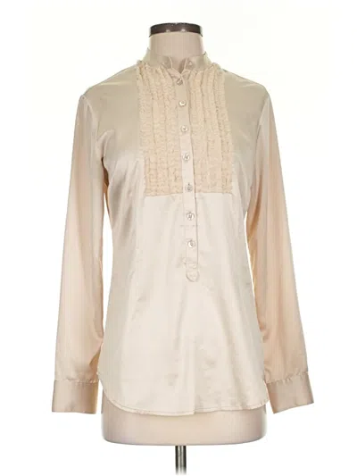 Pre-owned Cabi Long Sleeve Blouse In Ivory