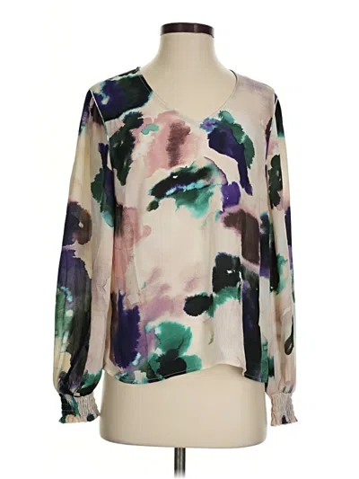 Pre-owned Cabi Long Sleeve Blouse In Ivory