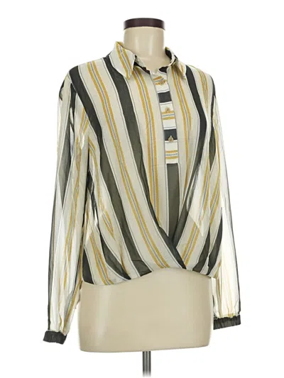 Pre-owned Cabi Long Sleeve Blouse In Ivory