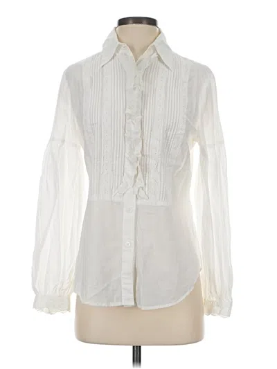 Pre-owned Cabi Long Sleeve Blouse In Ivory