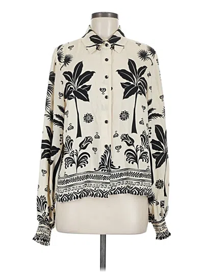 Pre-owned Cabi Long Sleeve Blouse In Ivory