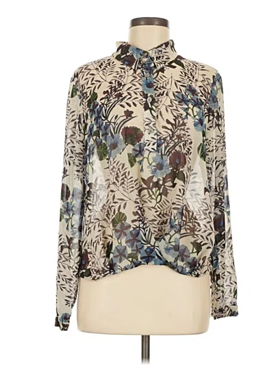 Pre-owned Cabi Long Sleeve Blouse In Ivory
