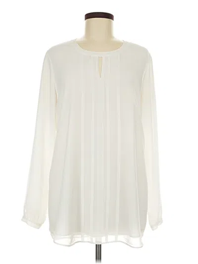 Pre-owned Cabi Long Sleeve Blouse In Ivory