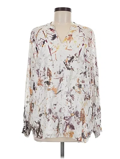 Pre-owned Cabi Long Sleeve Blouse In Ivory