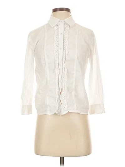 Pre-owned Cabi Long Sleeve Blouse In Ivory