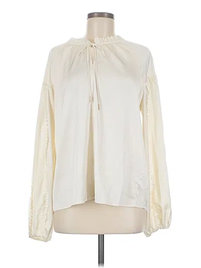 Pre-owned Cabi Long Sleeve Blouse In Ivory