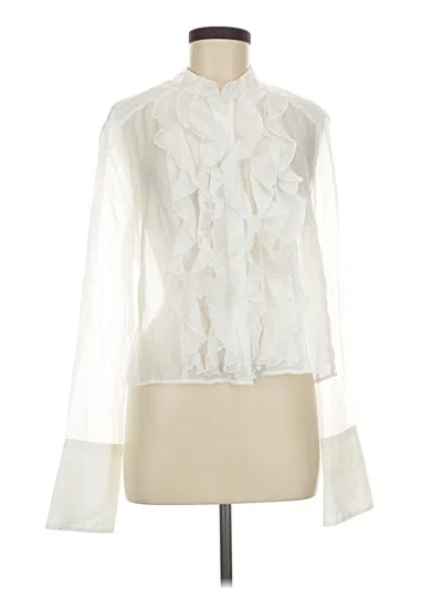 Pre-owned Cabi Long Sleeve Blouse In Ivory