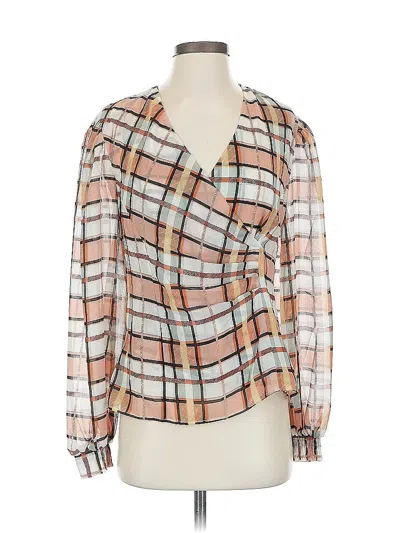 Pre-owned Cabi Long Sleeve Blouse In Orange