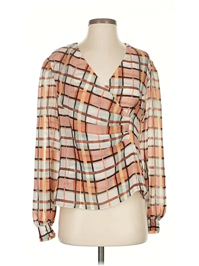 Pre-owned Cabi Long Sleeve Blouse In Orange
