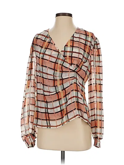 Pre-owned Cabi Long Sleeve Blouse In Orange