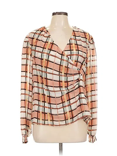 Pre-owned Cabi Long Sleeve Blouse In Orange