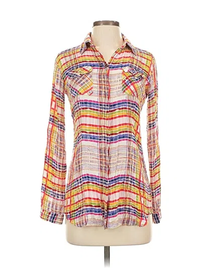 Pre-owned Cabi Long Sleeve Blouse In Orange