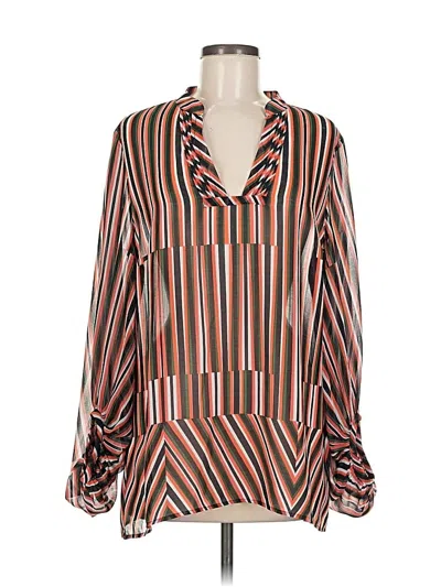 Pre-owned Cabi Long Sleeve Blouse In Orange