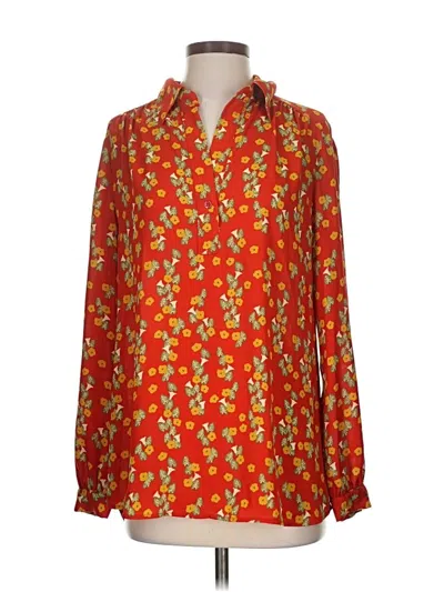 Pre-owned Cabi Long Sleeve Blouse In Orange
