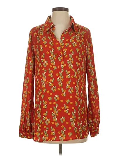 Pre-owned Cabi Long Sleeve Blouse In Orange