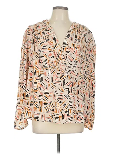 Pre-owned Cabi Long Sleeve Blouse In Orange