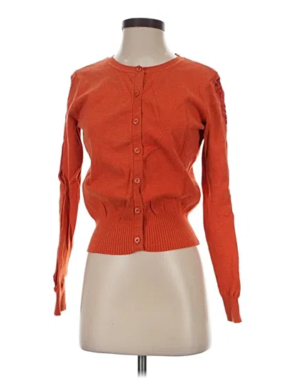 Pre-owned Cabi Long Sleeve Blouse In Orange