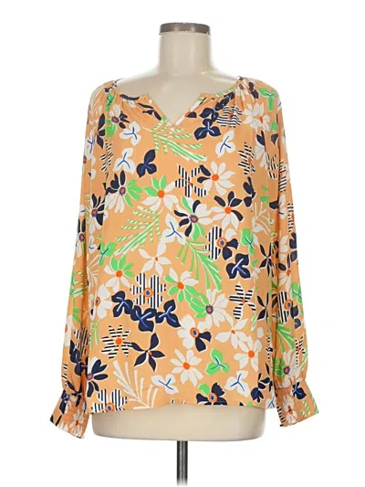 Pre-owned Cabi Long Sleeve Blouse In Orange