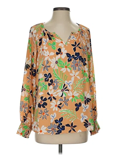 Pre-owned Cabi Long Sleeve Blouse In Orange