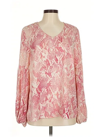 Pre-owned Cabi Long Sleeve Blouse In Pink