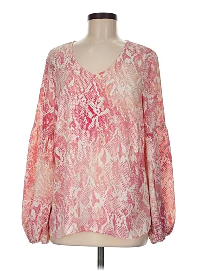 Pre-owned Cabi Long Sleeve Blouse In Pink