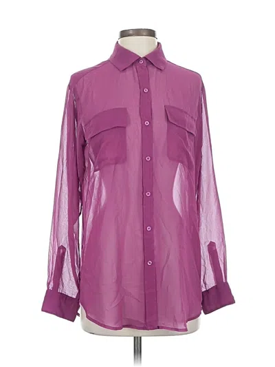 Pre-owned Cabi Long Sleeve Blouse In Purple