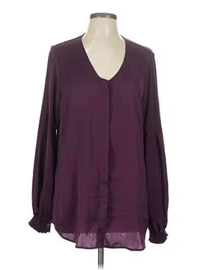 Pre-owned Cabi Long Sleeve Blouse In Purple