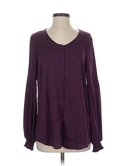 Pre-owned Cabi Long Sleeve Blouse In Purple