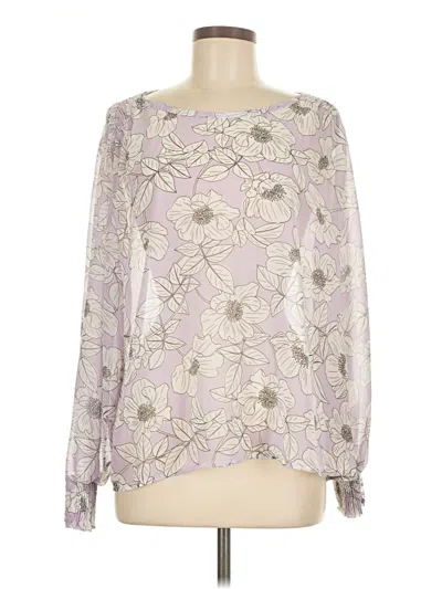 Pre-owned Cabi Long Sleeve Blouse In Purple
