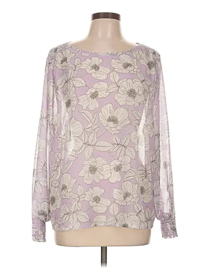 Pre-owned Cabi Long Sleeve Blouse In Purple