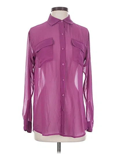 Pre-owned Cabi Long Sleeve Blouse In Purple