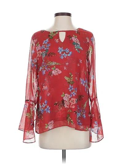 Pre-owned Cabi Long Sleeve Blouse In Red
