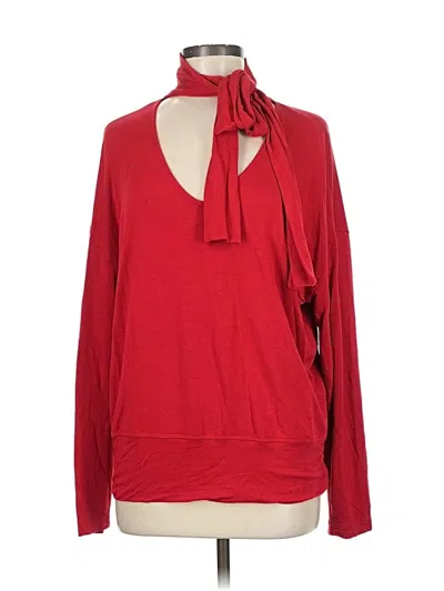 Pre-owned Cabi Long Sleeve Blouse In Red