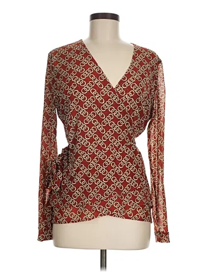 Pre-owned Cabi Long Sleeve Blouse In Red